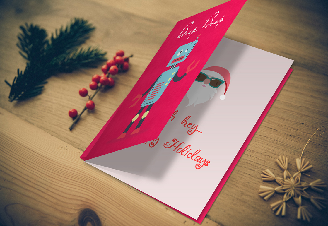 Greeting Card Mockup Graphic - Photoshop PSD Template ...